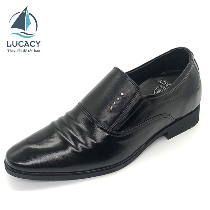 Combo giày công sở nam Lucacy da thật tăng chiều cao 6cm N1621CMV + 1 ví da Lucacy thumbnail