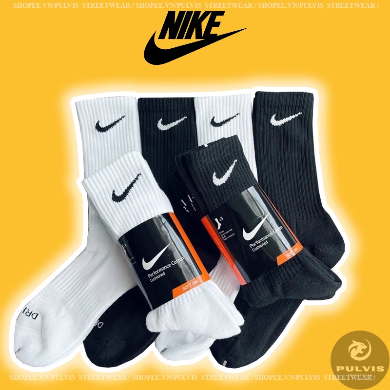 - Tất/Vớ NlKE Cổ Cao Bản Đẹp 2 Màu Đen Trắng, Vớ Nike Cổ Hight