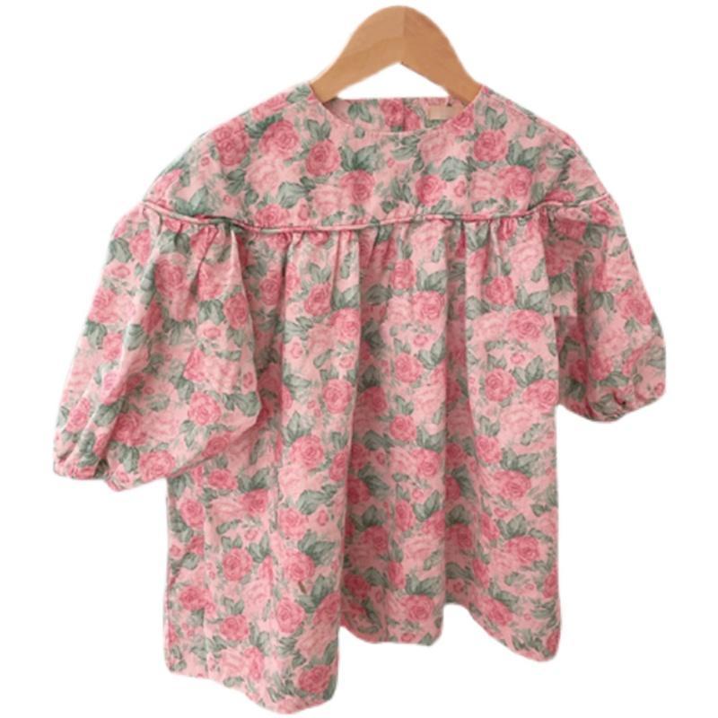 Áo Sơ Mi Tay Dài Họa Tiết Hoa Phong Cách Hàn Quốc Thời Trang Mùa Xuân Mới 2022 Dành Cho Bé Gái