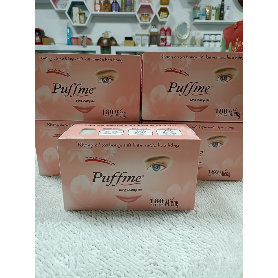 Combo 6 hôp-Sự tiện lợi hàng ngày của bông dưỡng da Puffme 180m - Mềm mại như mây
