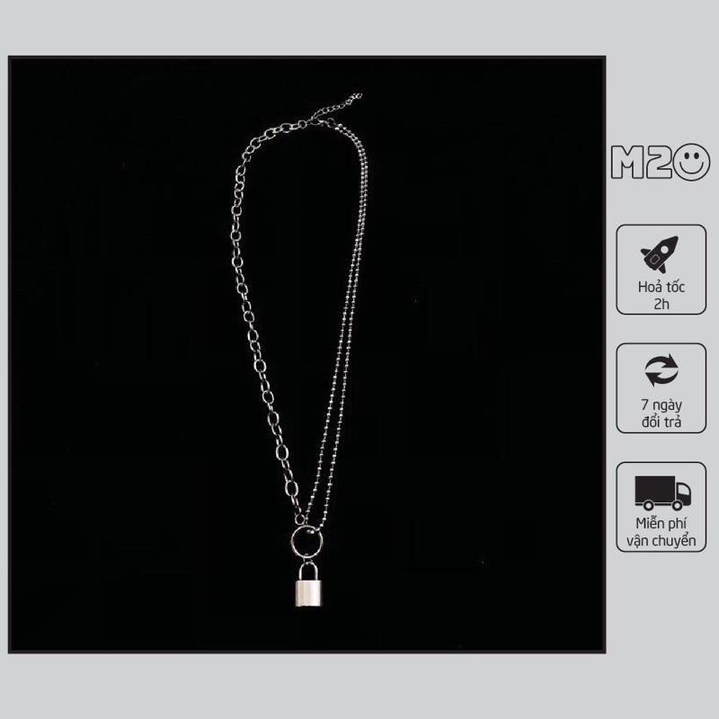 Dây Chuyền Ổ Khóa Inox Chống Gỉ Dành Cho Unisex,Dây Chuyền Nam Nữ Hình Ổ Khóa Phong Cách Cổ Điển