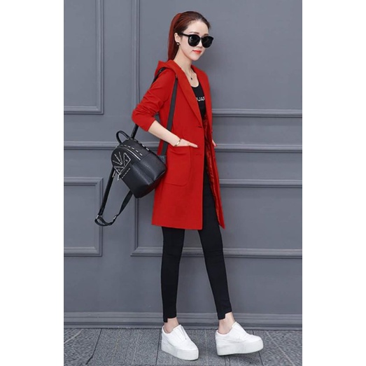 ÁO KHOÁC NÓN FORM DÀI THUN DA CÁ