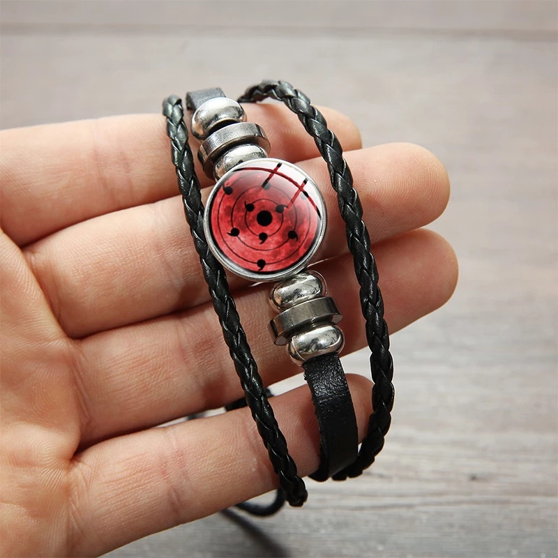 Vòng Tay Da Họa Tiết Anime Naruto Akatsuki Sharingan Uchiha Itachi Kakashi