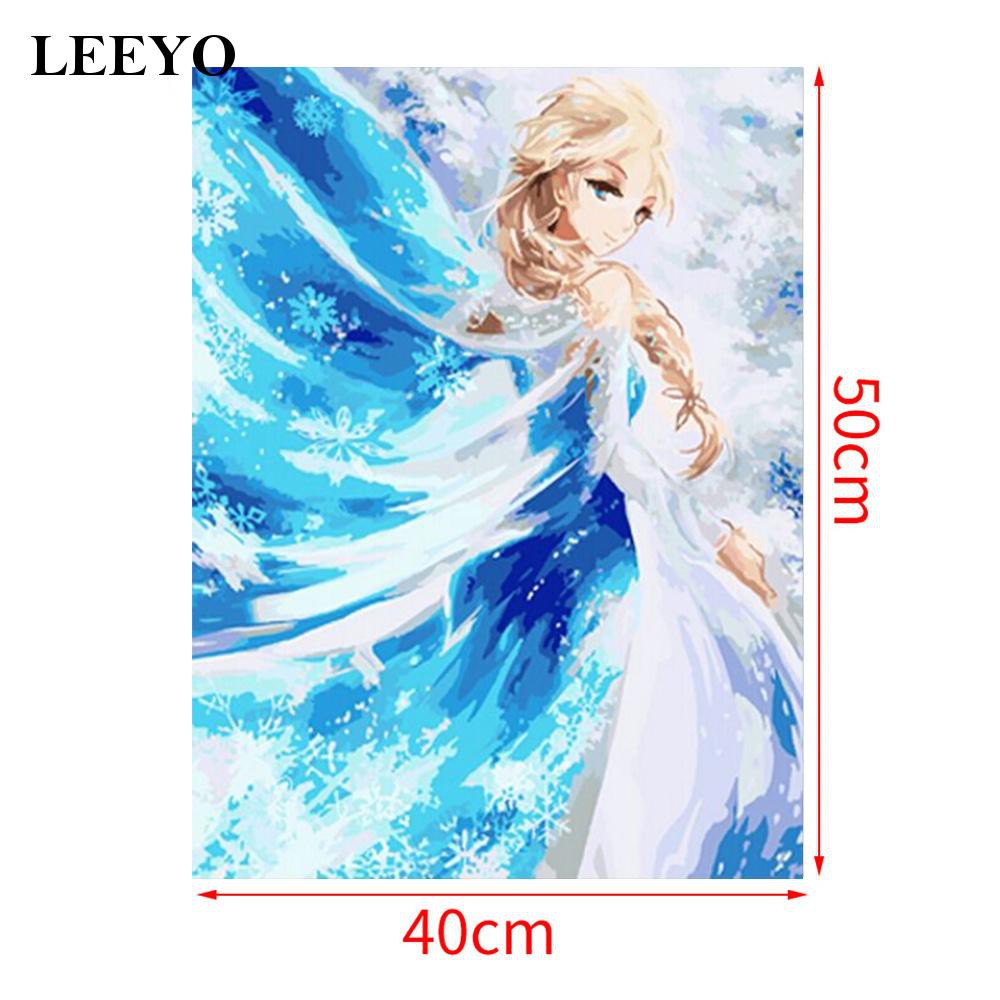 Bộ Tranh Sơn Dầu Trang Trí Hình Elsa Frozen 315 40x50cm