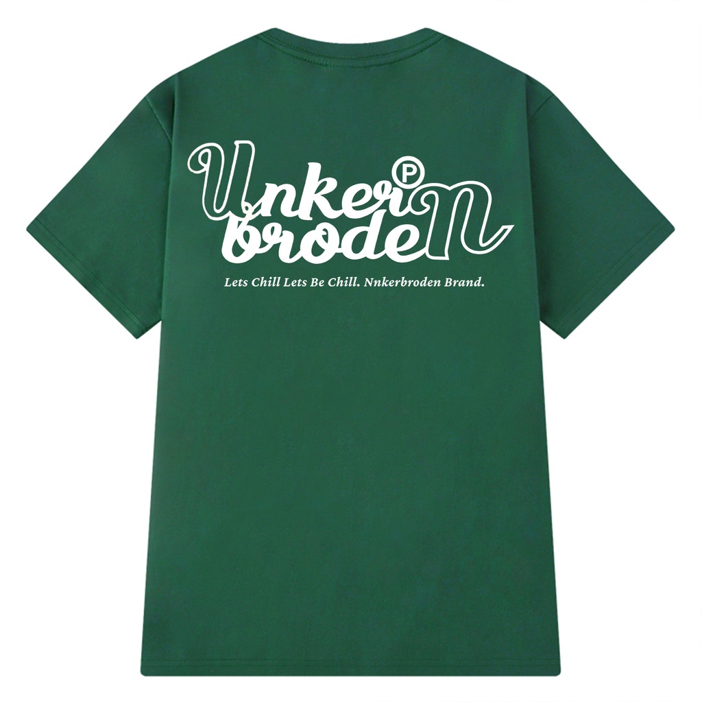 Áo thun xanh lá NELLY chất cotton 100% dáng rộng tay lỡ in hình Under Broken