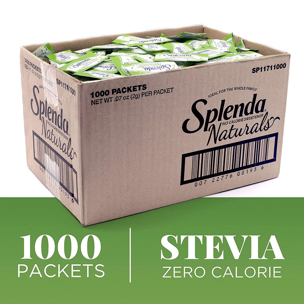 Đường ăn kiêng Splenda Stevia Cỏ ngọt tự nhiên thùng 1000 gói dùng cho