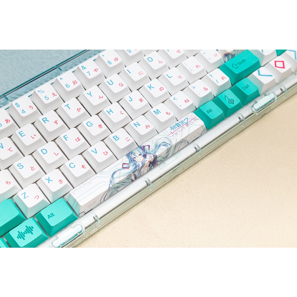 Hatsune Miku keycaps cherry  profile Dye-Sublimation   PBT keycap 141keys