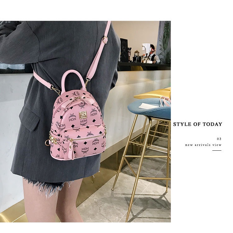 Balo da mini Mom mã Vp71B Sz 18x20 có thể đeo chéo, chất da dày dặn, hàng Quảng Châu nhập khẩu.