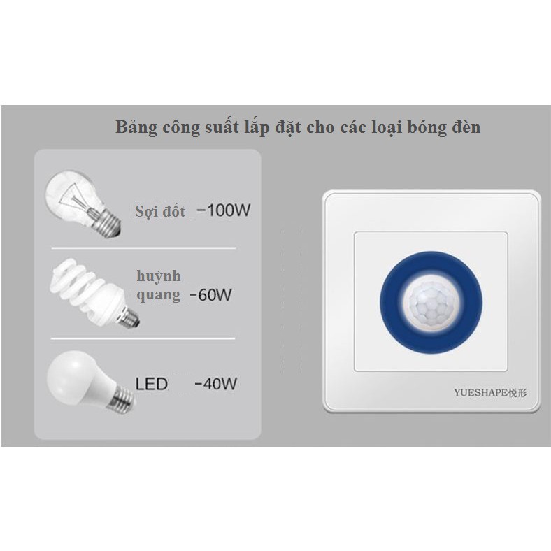 Công tắc cảm biến hồng ngoại, cảm biến chuyển động ốp tường cao cấp