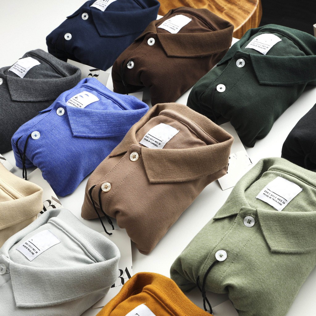 Áo Polo nam trơn nhiều màu cotton cao cấp , áo thun nam có cổ , phông cổ bẻ ngắn tay công sở dáng ôm | BigBuy360 - bigbuy360.vn