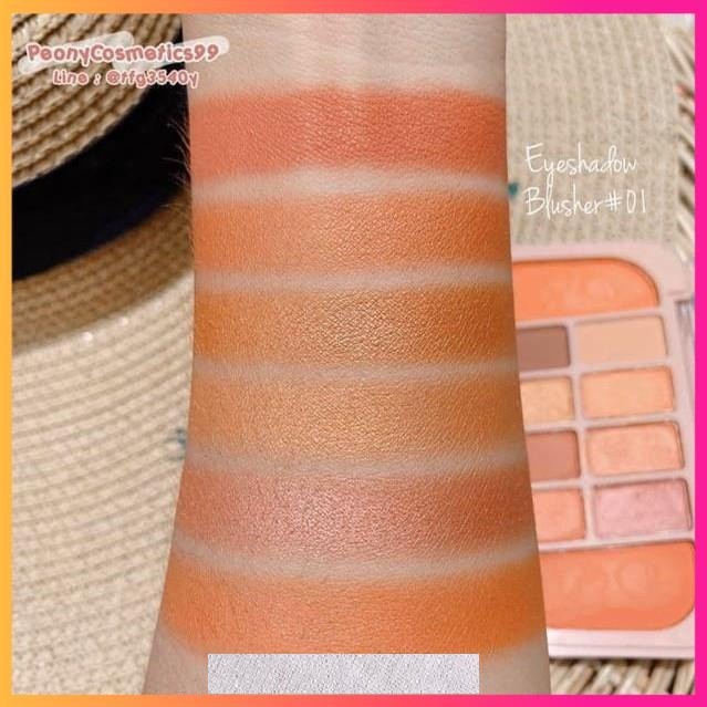 Set trang điểm Kiss Beauty gồm 8 ô phấn mắt + 2 ô phấn má tiện dụng KEB2 | BigBuy360 - bigbuy360.vn