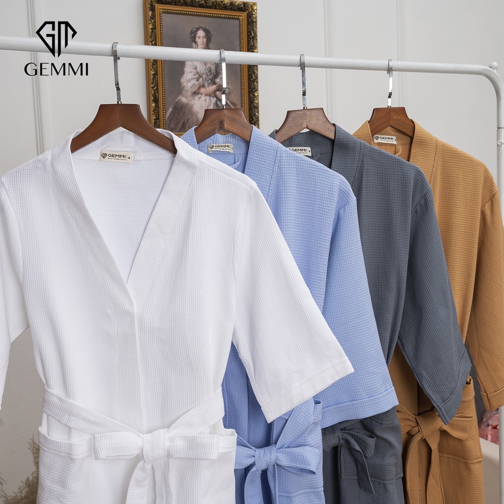 Áo choàng tắm trẻ em, người lớn 100% cotton thấm hút mềm mại thiết kế cao cấp Gemmi Fashion