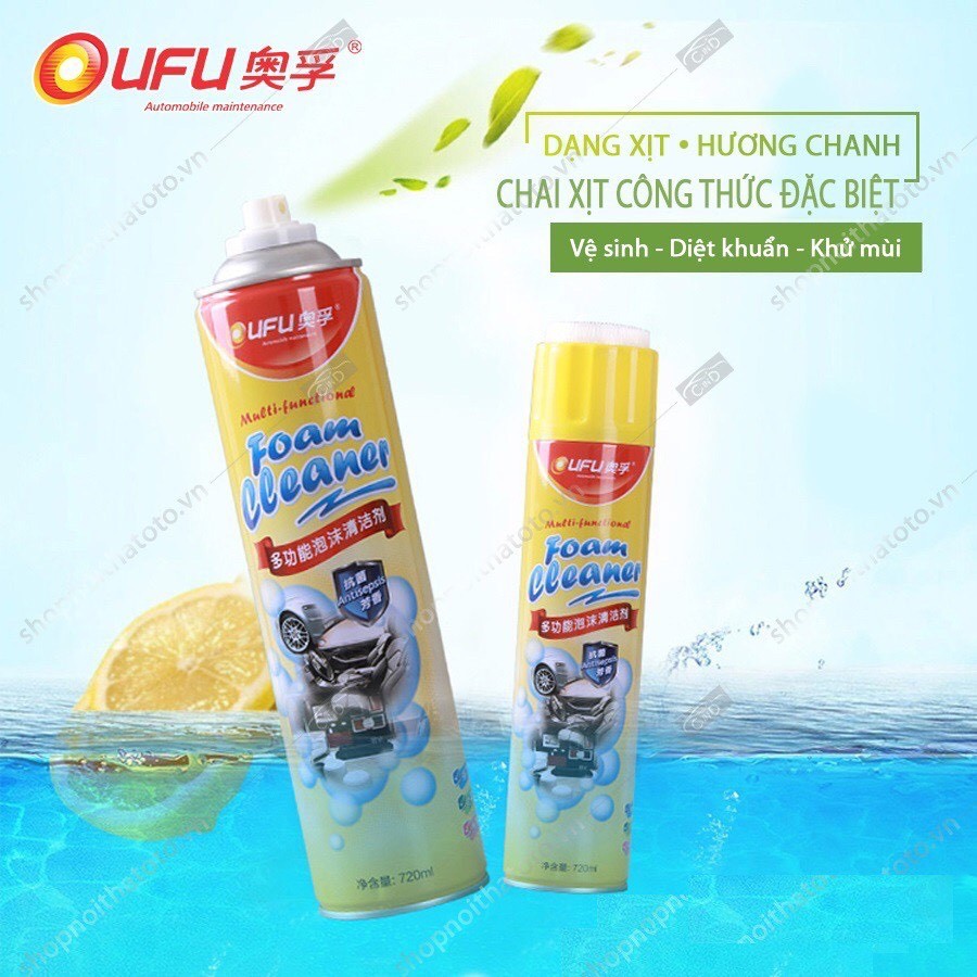 Dung Dịch Vệ Sinh Nội Thất Xe Ô Tô - Có Đầu Chải Foam Cleaner 720ml