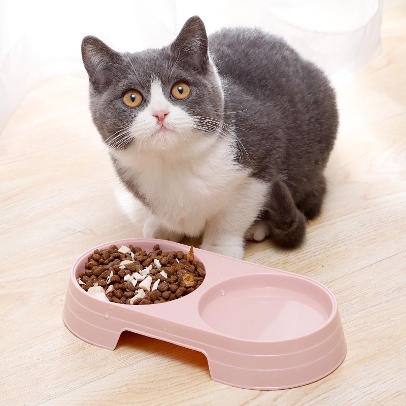Bát ăn đôi đựng thức ăn cho chó mèo siêu tiện lợi, chất liệu bền chắc chắn khó hỏng