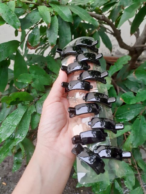 Kẹp mỏ vịt nhựa màu đen 4cm