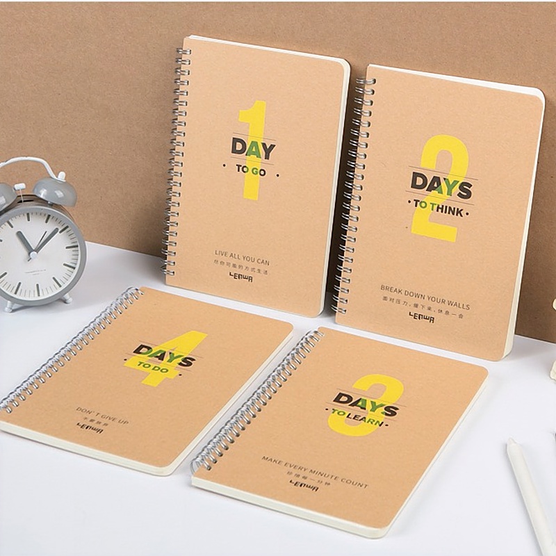 Sổ lò xo A5 B5 kẻ ngang 136 trang bìa Kraft vintage đơn giản mà tinh tế phù hợp ghi chép làm bullet journal,planner