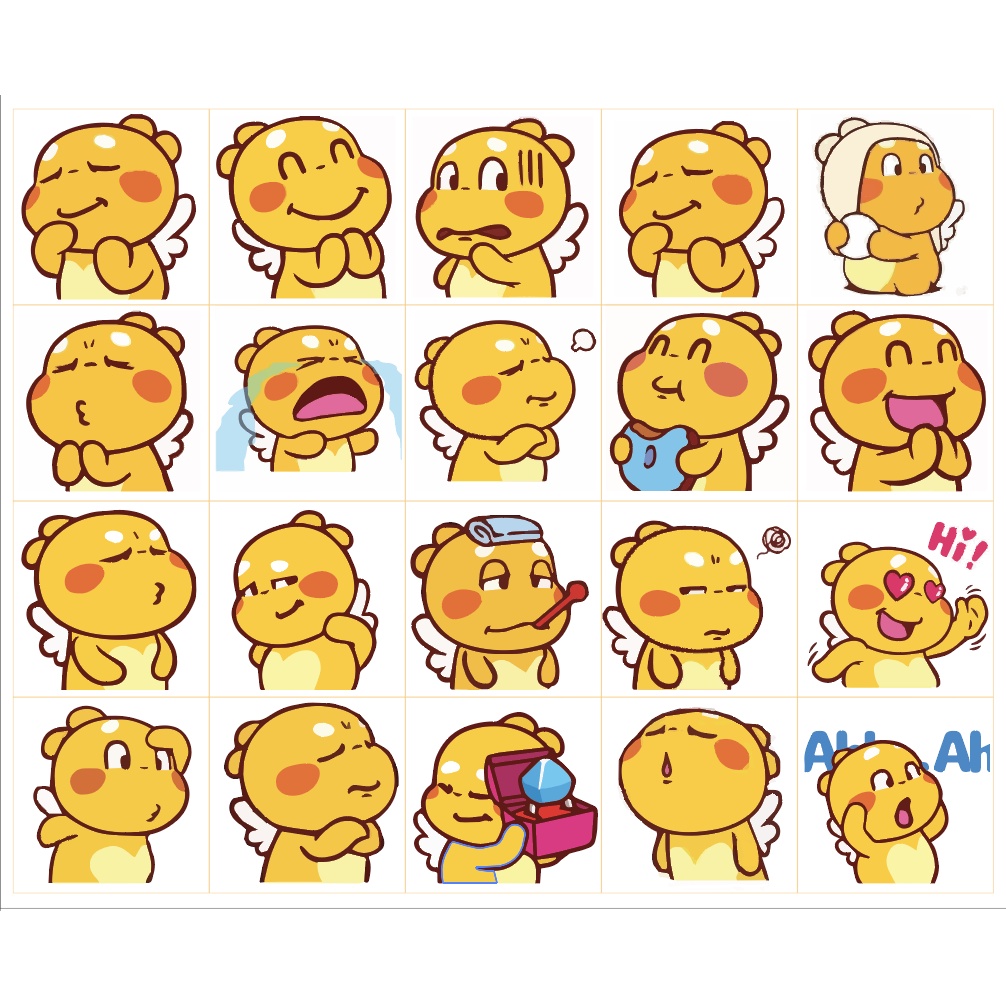 Full 80 Sticker Qoobee dễ thương chất liệu Decal dán Chống Thấm Nước trang trí Laptop, Nón bảo hiểm, Điện thoại