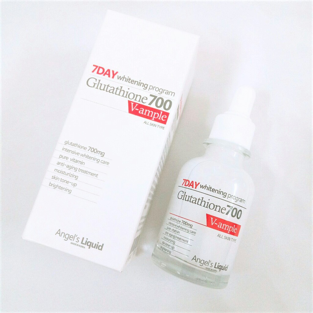 Serum dưỡng trắng, dưỡng căng bóng da Angels Liquid 7 Day Whitening Program Glutathione 700 V-Ample