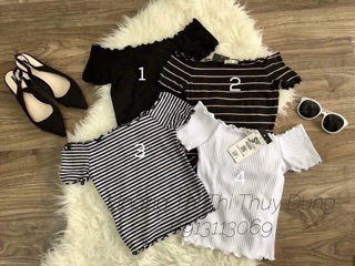 Áo Thun Gân Trễ Vai Hót