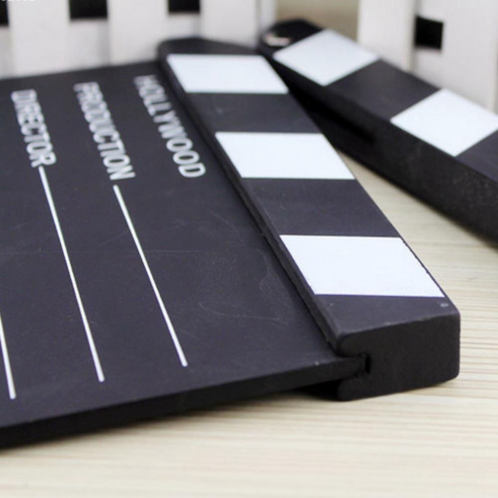 WMES1 Vide Film Cut Scene Movie Clapperboard Wooden Prop Clapper Tool Board/Multicolor