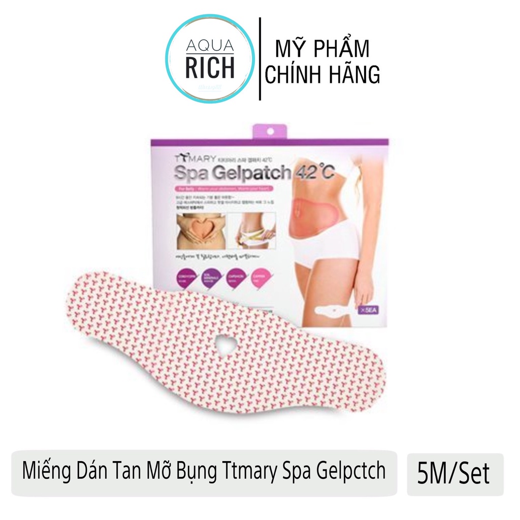 Miếng Dán Tan Mỡ Bụng Ttmary Dán Bụng Spa Gelpatch 42 Độ (Sét 5 Miếng)