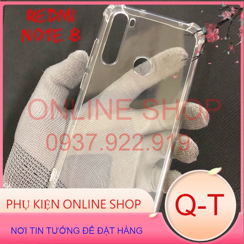 Ốp Lưng Xiaomi Redmi Note 8 Dẻo Trong Suốt Chống Sốc Có Gù Bảo Vệ 4 Gốc