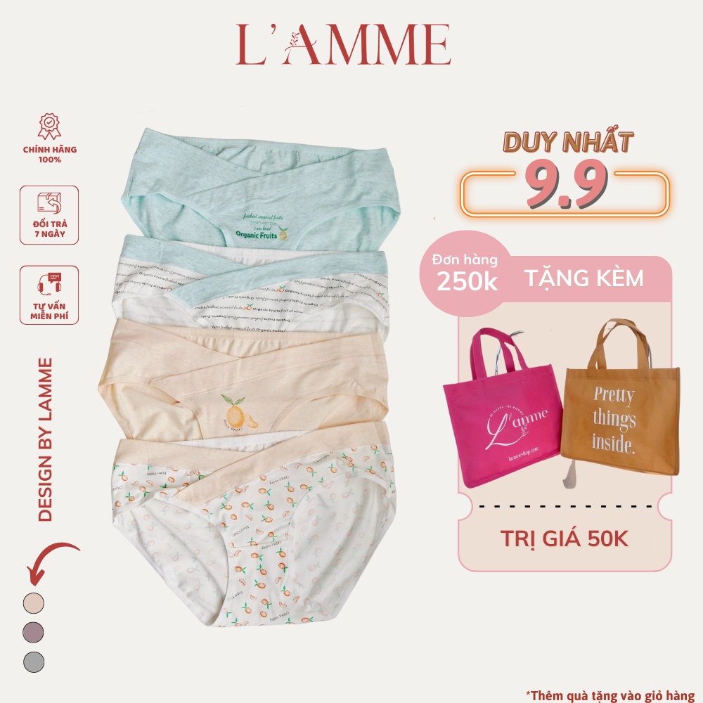 Quần lót bầu set hình, 1 set 4 chiếc, nhiều hình, mát nhẹ thoáng khí sản phẩm của LAMME