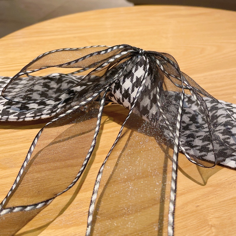 Kẹp tóc đính nơ họa tiết kẻ ô phong cách Hàn Quốc thời trang cho nữ