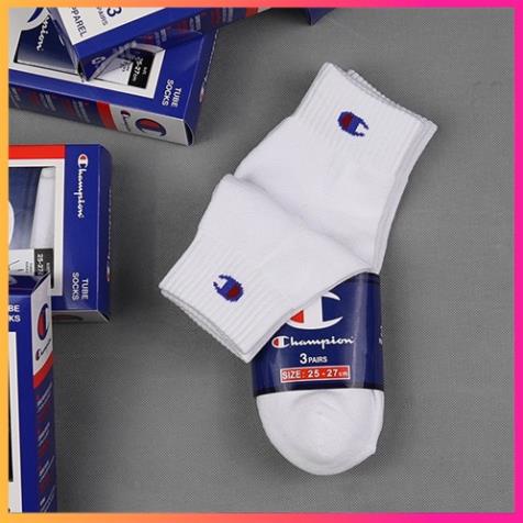 ⚡FREESHIP⚡Tất / Vớ thể thao Champion 3 sọc siêu đẹp,nam nữ thể thao thời trang loại cổ ngắn dài đá bóng chạy bộ tennis.