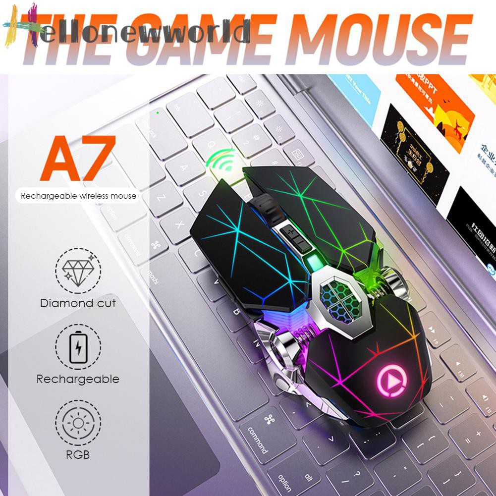 Chuột Không Dây Gaming Hellonewworld A7 2.4g 1600dpi