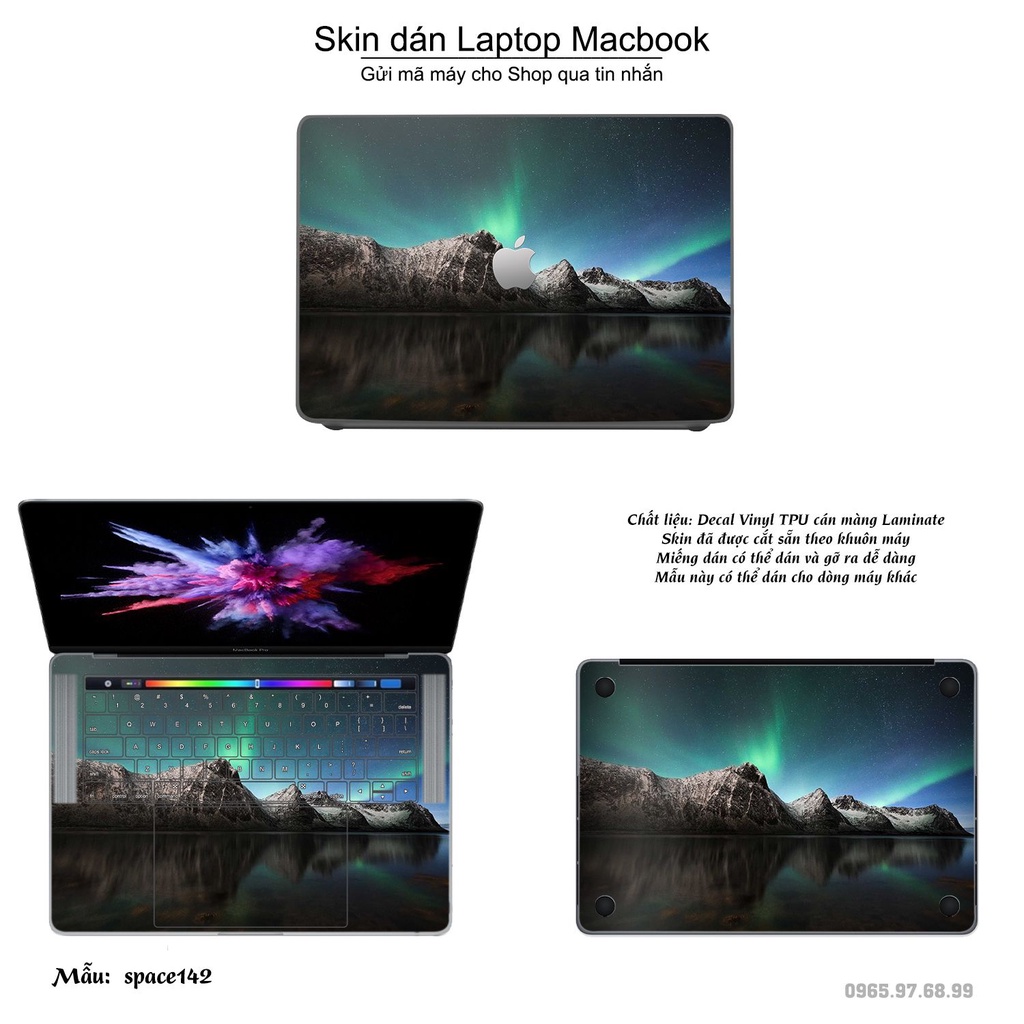 Skin dán Macbook mẫu không gian (đã cắt sẵn, inbox mã máy cho shop)
