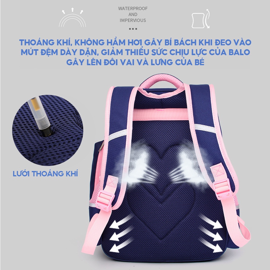 Balo chống gù cho học sinh cấp 1 in hình cừu đáng yêu có nhiều màu sắc SB-136