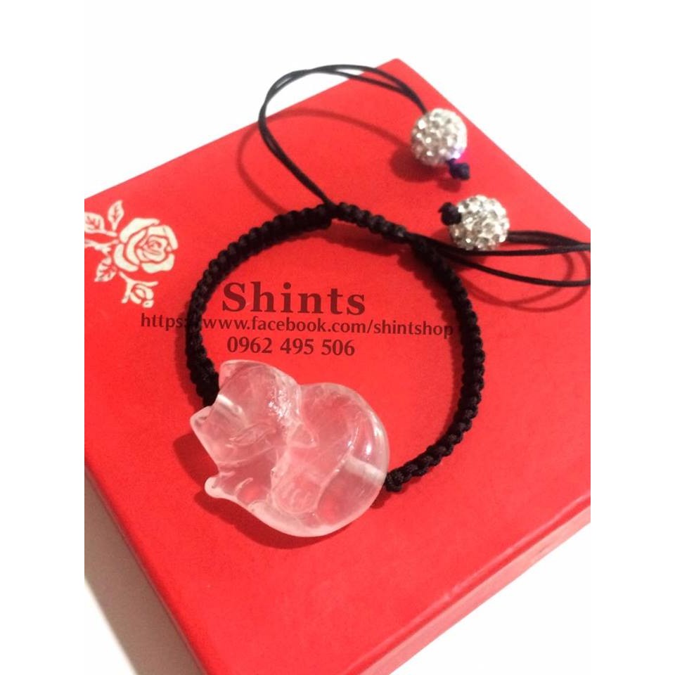Vòng tay bà hồ ly 3 đuôi hồng thắt chỉ - 220k