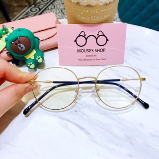 Kính mắt nam nữ mới 2021_Gọng kính thời trang_gọng kính tròn màu vàng gold