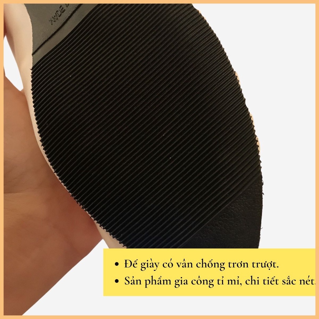 Giày Cao Gót Đế Vuông Mũi Nhọn Big Size Giày Búp Bê Nữ 3 Phân Hoàng Thanh G2