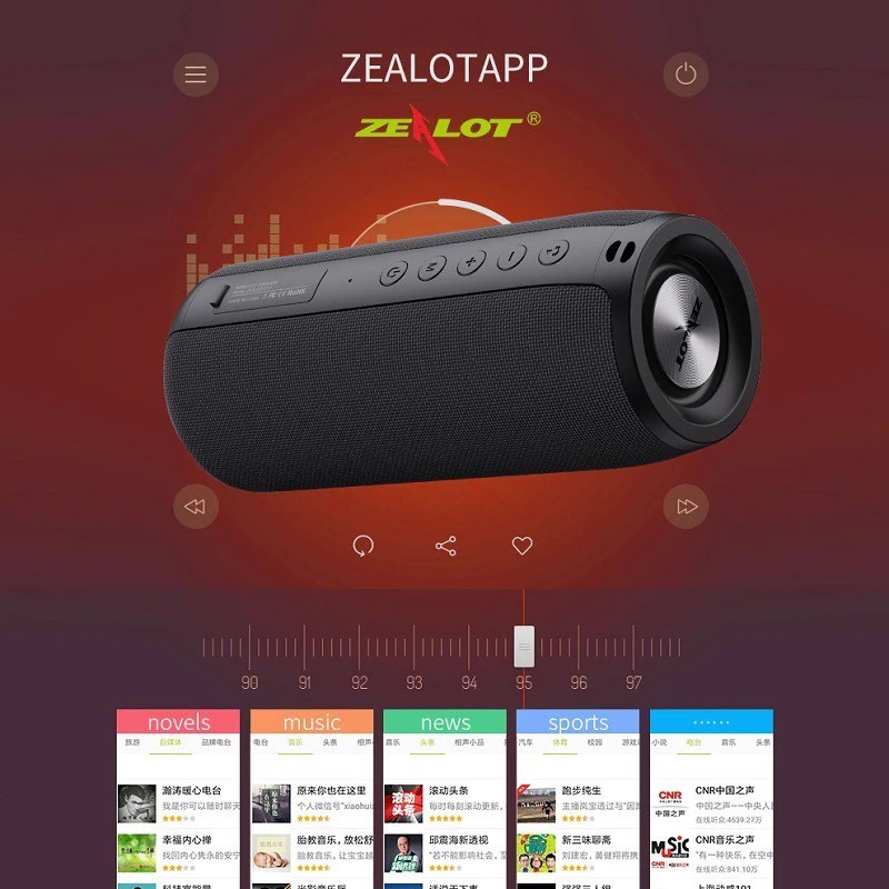 Loa Bluetooth 5.0 Extra Bass Ovleng Zealot S51 - Hàng Cao cấp, chính hãng