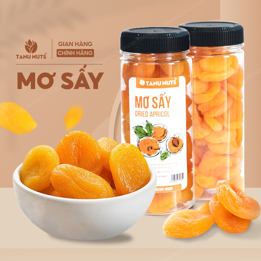 Mơ sấy dẻo không đường TANU NUTS, mơ sấy dẻo Thổ Nhĩ Kỳ ăn kiêng, ăn vặt mẹ bầu