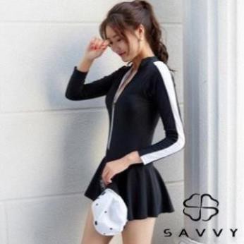 Đồ Đi Biển Nữ Kẻ Sọc, Bikini Liền Thân, Áo Tắm, Monokini Dài Tay SAVVY Mẫu Hàn Quốc ་ ་