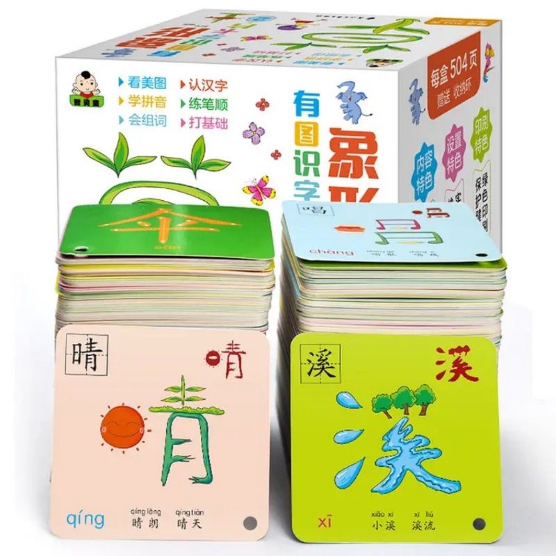 Thẻ Flashcard học từ vựng tiếng Trung qua hình ảnh dễ nhớ, có quét mã học viết và đọc chữ Hán