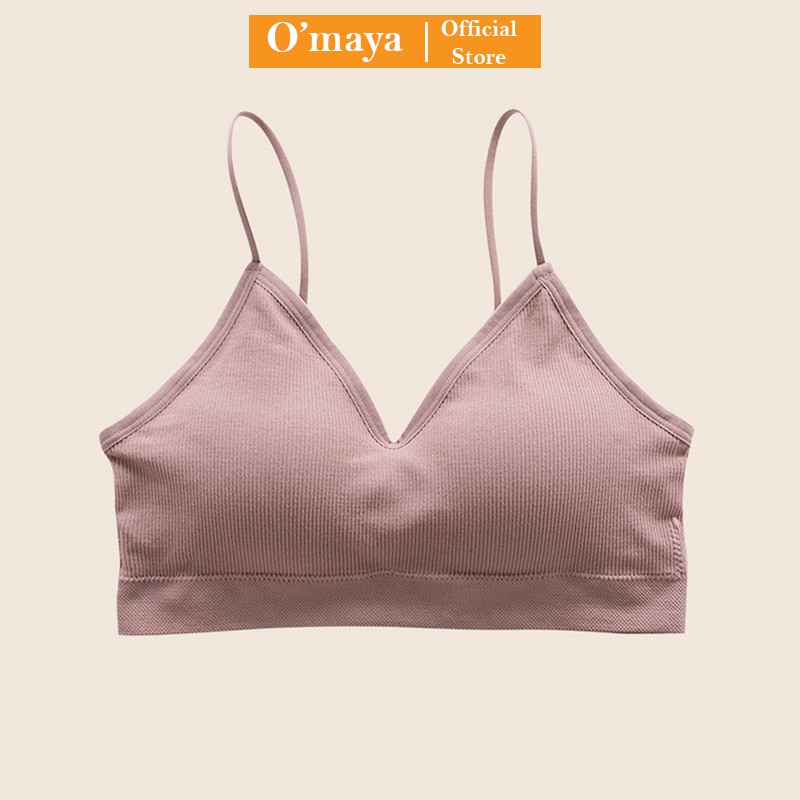 Áo bra 2 dây tập gym yoga co dãn 4 chiều, áo lót nữ cotton quyến rũ OMAYA - BR03
