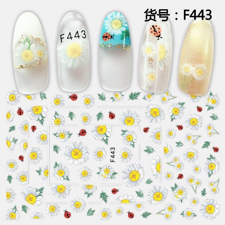 Tấm sticker trang trí móng hình hoa cúc
