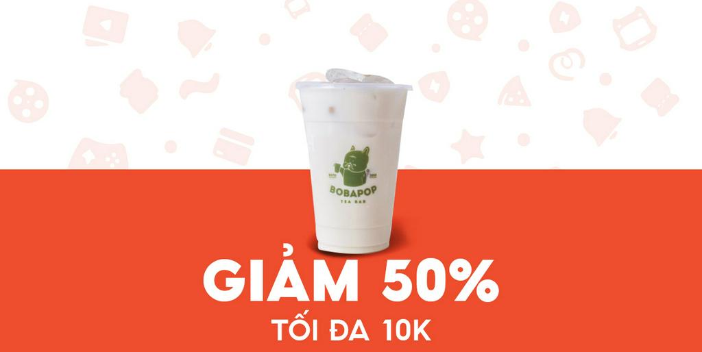 - Bobapop - Giảm 10K cho Trà Sữa Gạo Nâu