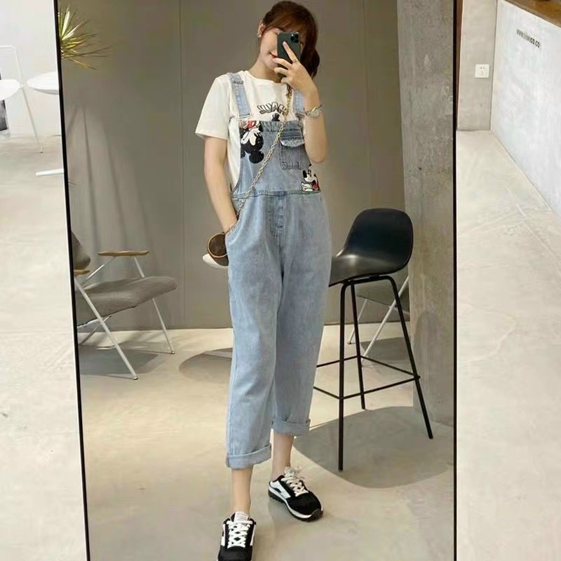 Quần yếm bò mickey jeans năng động