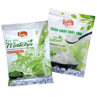 Set Trà sữa Matcha trân châu thủy tinh Yoki 50g