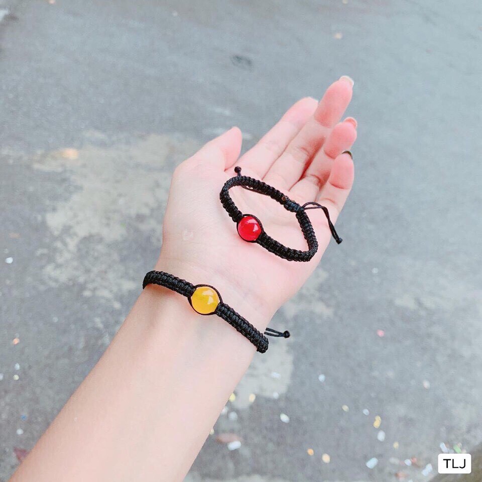Vòng tay đan dây hạt đá theo mệnh, vòng tay Handmade phong thuỷ - D02