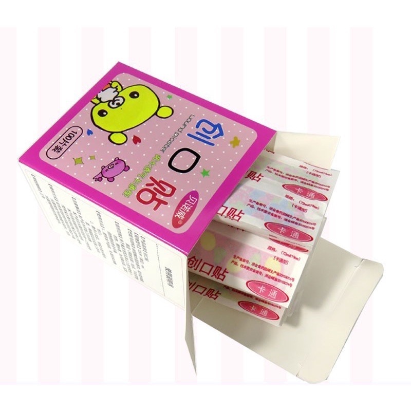 Hộp 100 Chiếc Băng Gâu Cá Nhân Học Sinh Cute Nhiều Hình