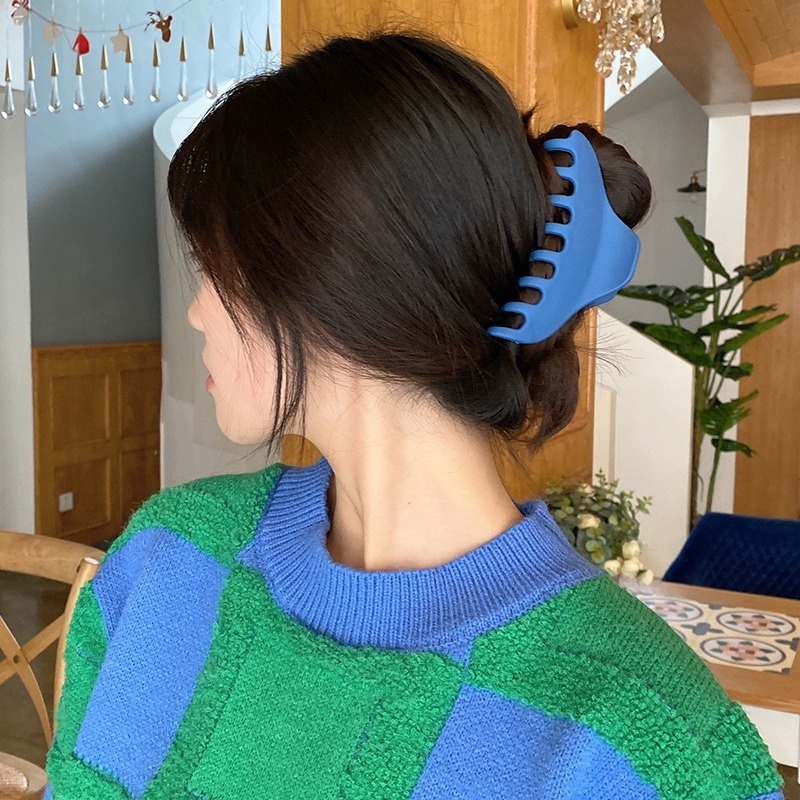 Kẹp Tóc Móng Vuốt Bằng Acrylic Màu Xanh Dương Thời Trang Hàn Quốc