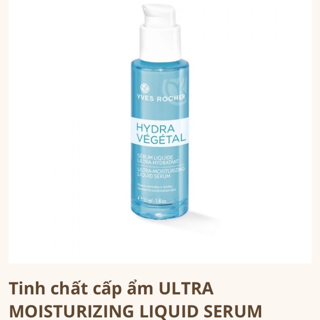 Serum cấp ẩm Hydra Vegetal YvesRocher