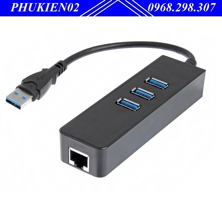 Bộ chia cổng USB - HUB 3 cổng USB3.0 (5Gps/s) và một cổng mạng RJ45