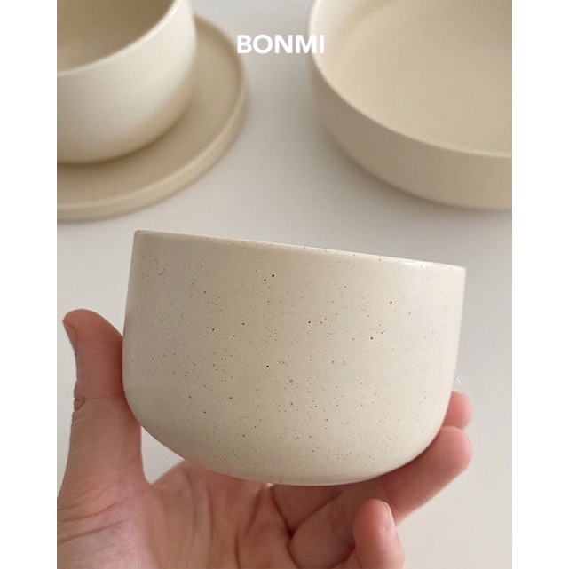 Clip tự quay - Set Tô đĩa men tiêu gốm matte cao cấp, bảng màu pastel Hàn Quốc BONMI